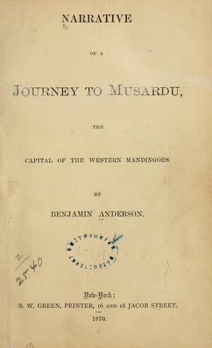 Narrative of a journey to Musardu