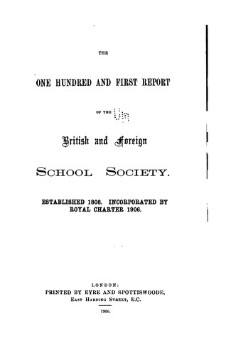 Report of the British and Foreign School Society