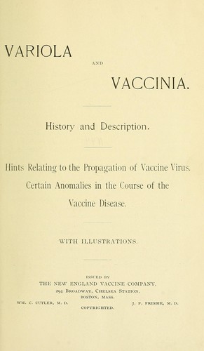 Variola and vaccinia, history and description