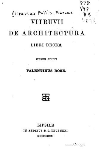 Vitruvii De architectura libri decem