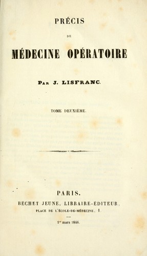 Précis de médecine opératoire