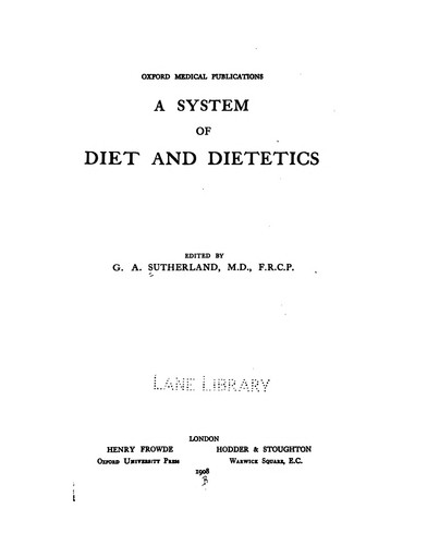 A system of diet and dietetics