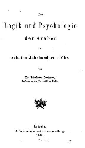 Die Logik und Psychologie der Araber im zehnten Jahrhundert n. Chr.