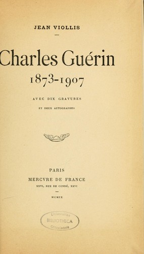 Charles Guérin, 1873-1907