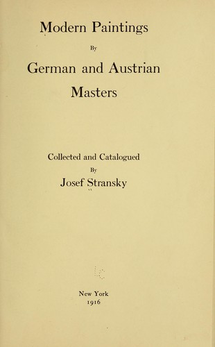 Modern paintings by German and Austrian masters