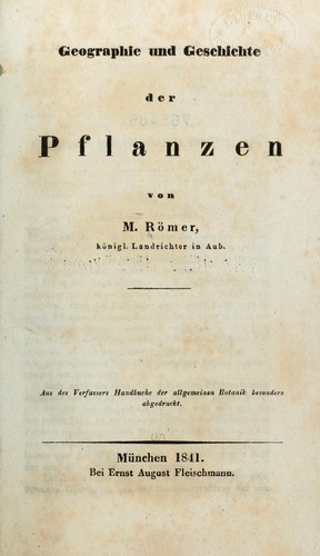 Geographie und Geschichte der Pflanzen