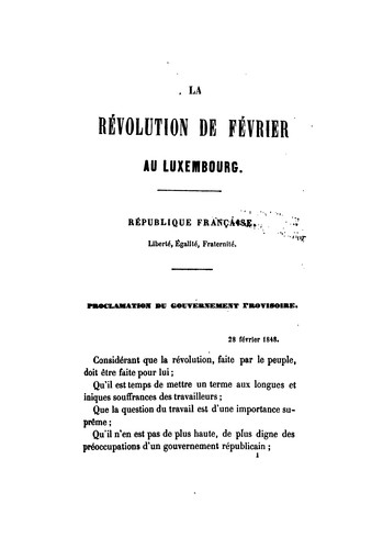 La Révolution de février au Luxembourg