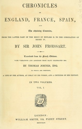 The chronicles of England, France and Spain