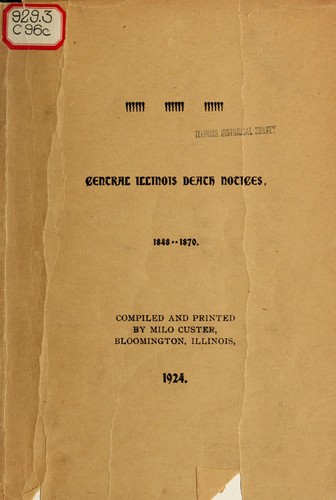 Central Illinois death notices, 1848-1870
