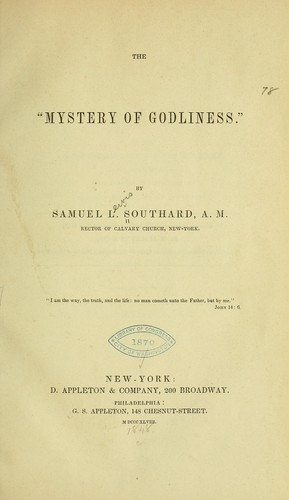 The "mystery of Godliness"