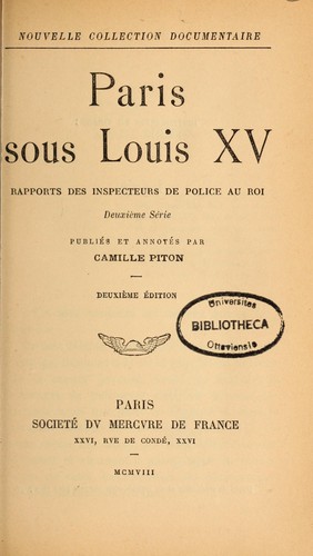 Paris sous Louis XV