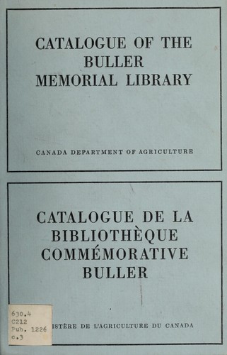 Catalogue of the Buller Memorial Library