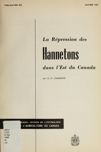 La répression des hannetons dans l'Est du Canada