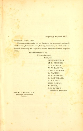A discourse on the life and character of Hon. Henry Clay