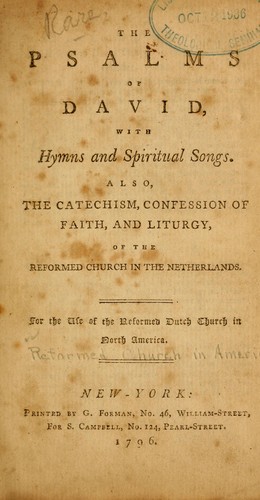 The Psalms of David, with hymns and spiritual songs