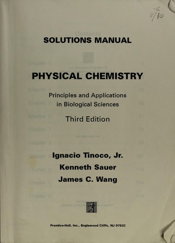 Solutions manual, physical chemistry