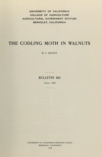 The codling moth in walnuts