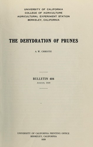 The dehydration of prunes