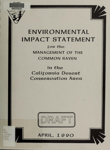 Environmental impact statement for the management of the common raven in the California Desert Conservation Area