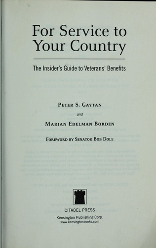 For service to your country