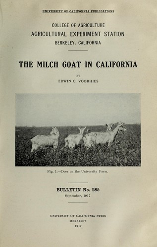 The milch goat in California
