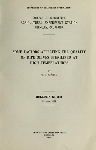 Some factors affecting the quality of ripe olives sterilized at high temperatures