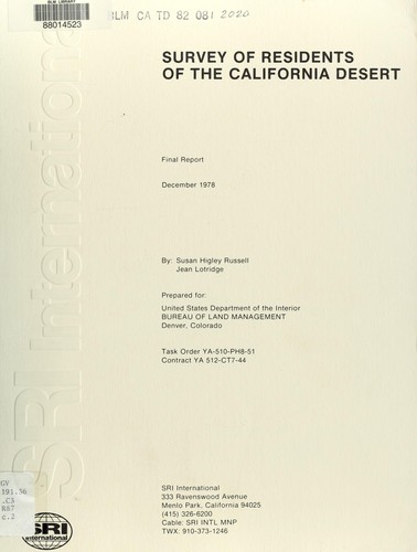 Survey of residents of the California Desert