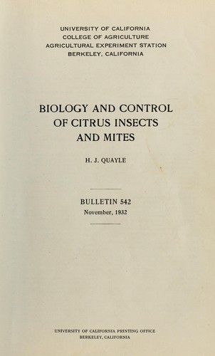Biology and control of citrus insects and mites