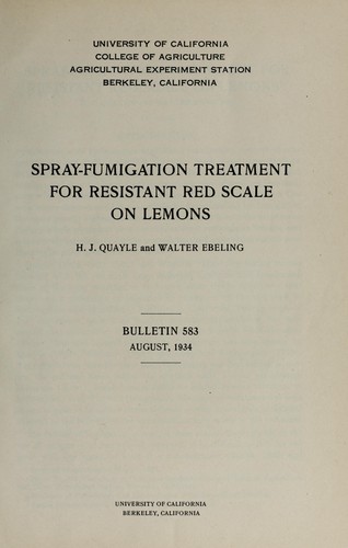 Spray-fumigation treatment for resistant red scale on lemons