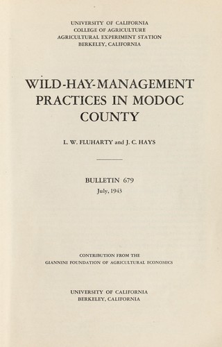 Wild-hay-management practices in Modoc County