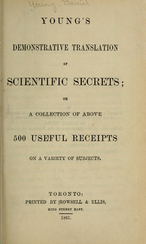 Young's Demonstrative translation of scientific secrets