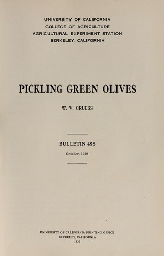Pickling green olives