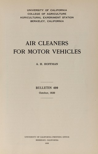 Air cleaners for motor vehicles