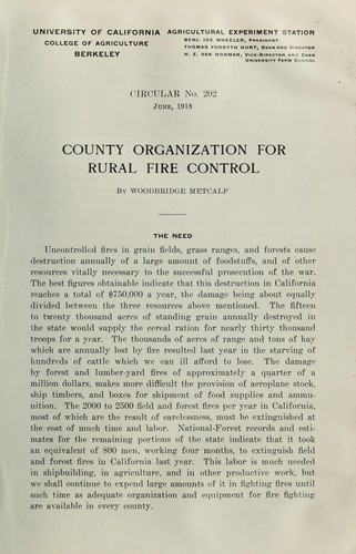 County organization for rural fire control