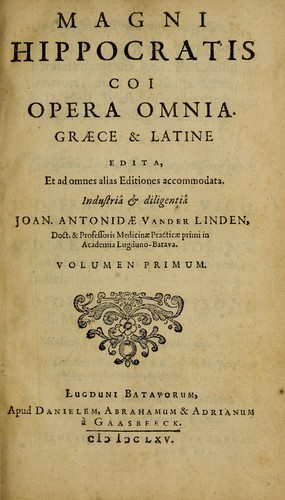Magni Hippocratis Coi opera omnia