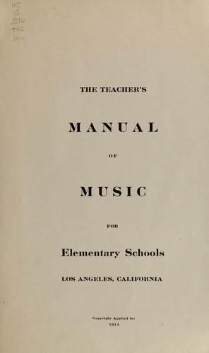 The teacher's manual of music for elementary schools