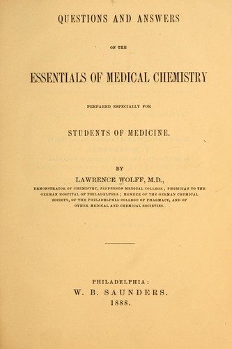 Questions and answers on the essentials of medical chemistry