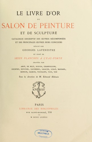 Le Livre d'or du Salon de peinture et de sculpture
