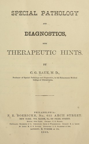 Special pathology and diagnostics with therapeutic hints