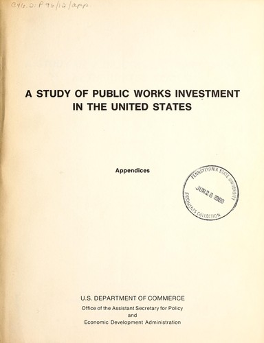 A Study of public works investment in the United States