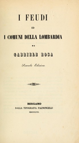 I feudi ed i comuni della Lombardia