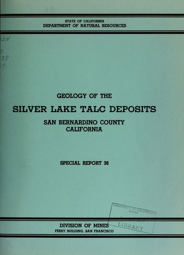 Geology of the Silver Lake talc deposits