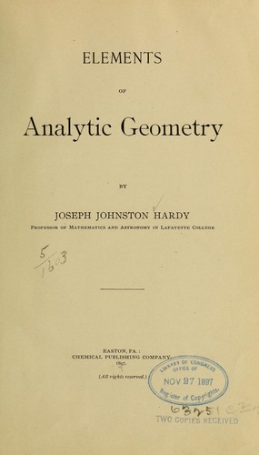 Elements of analytic geometry