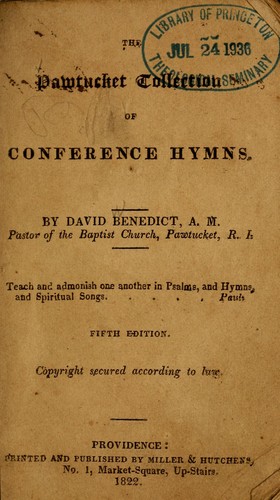 The Pawtucket collection of conference hymns