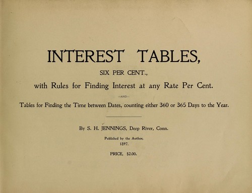 Interest tables, six per cent