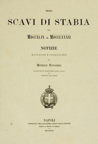 Degli scavi di Stabia dal MDCCXLIX al MDCCLXXXII