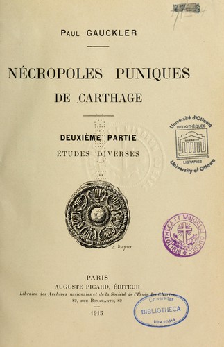 Nécropoles puniques de Carthage ..