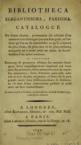 Bibliotheca elegantissima, Parisina