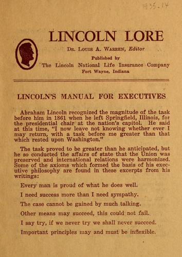 Lincoln's manual for executives