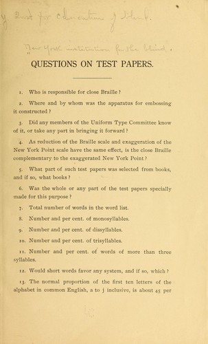 Questions on test papers...
